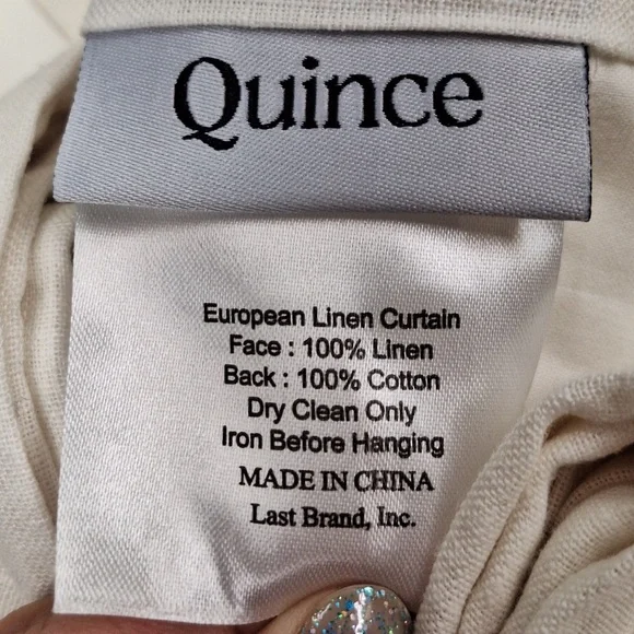 NWT QUINCE Set Of 2 48x96 European Linen Curtains Ivory 3857